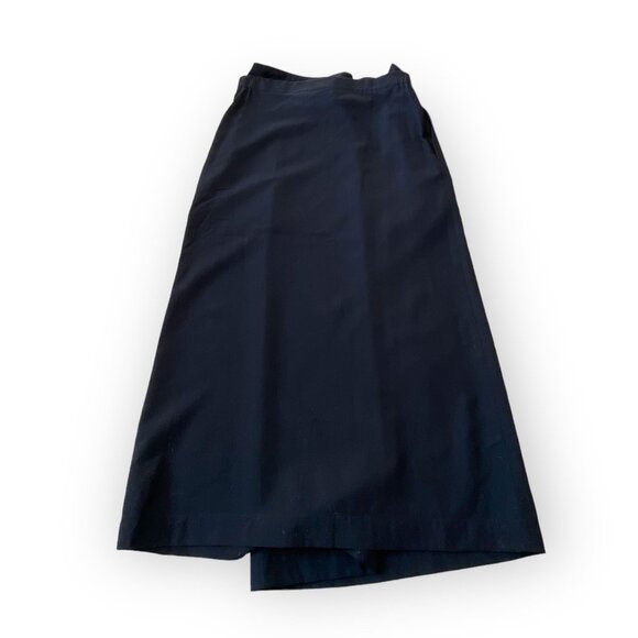 Vintage Comme des Garçons Tricot Navy Wool Belted Midi Skirt, Size M, 1992 S/S - Picture 2 of 15